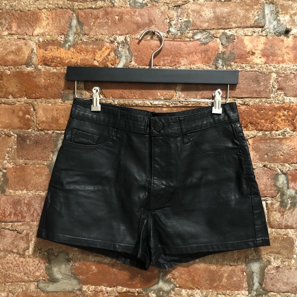 BDG Urban Outfitters Black Vegan Leather Shorts